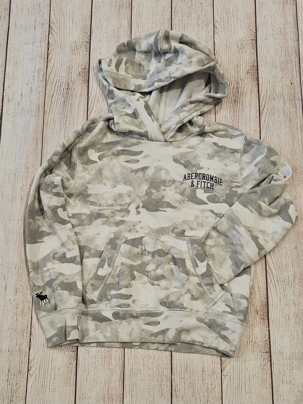 Abercrombie & Fitch Gray Camo Hoodie Kids M